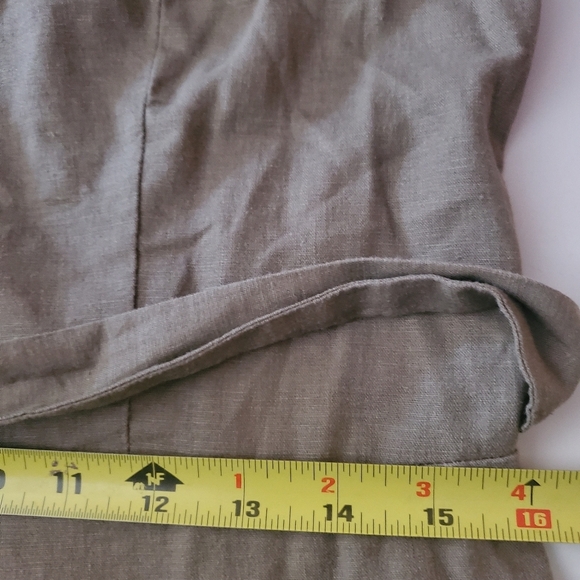 Tahari Linen Blend Jumpsuit Cropped Pants Tie Waist Tank Top Utility Minimalist - Picture 11 of 11